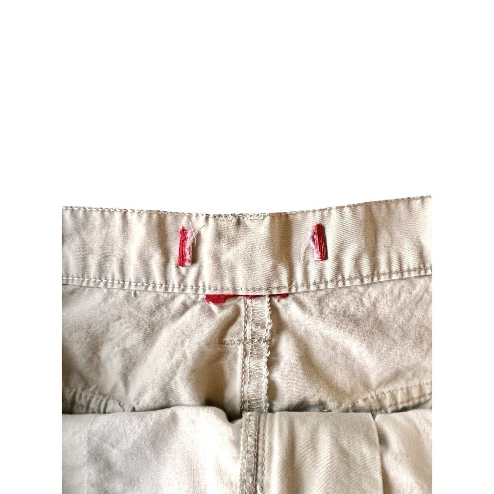 Womens Cargo Midi Skirt Beige Utility Safari Y2K Drawstring Hem Approx L - Picture 3 of 7